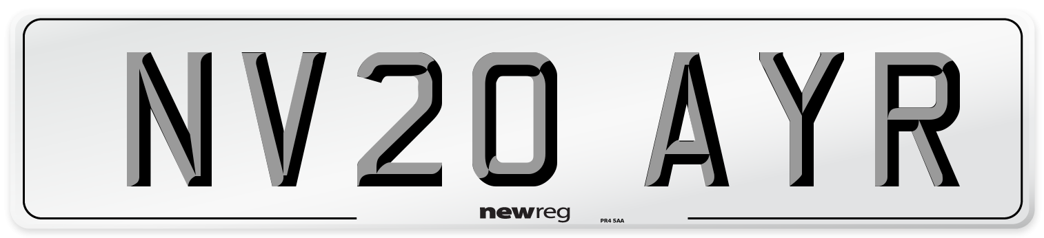 NV20 AYR Number Plate from New Reg